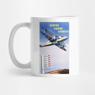 Vintage Travel Poster  Australia Qantas Empire Airways Mug